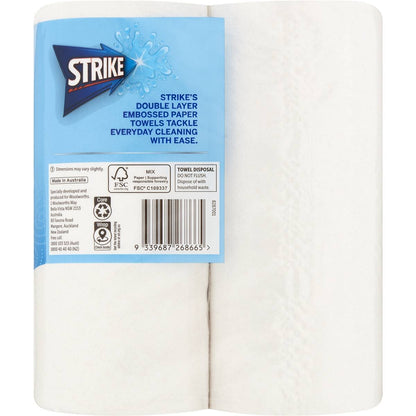 Strike Paper Towels Embossed 2 Ply 2 Pack