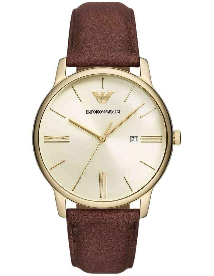 Brown Leather Strap Analogue Watch