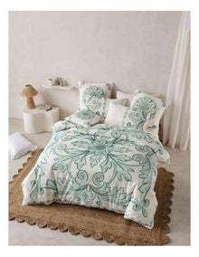 Thalia Quilt Cover Set in Blue