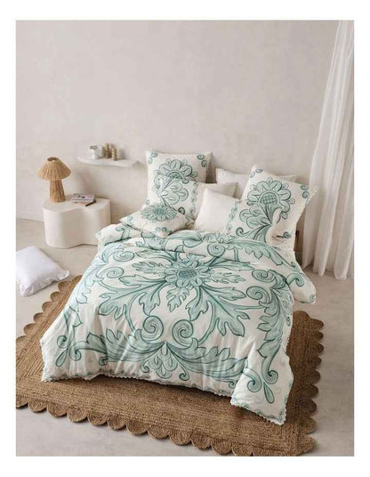 Thalia Quilt Cover Set in Blue