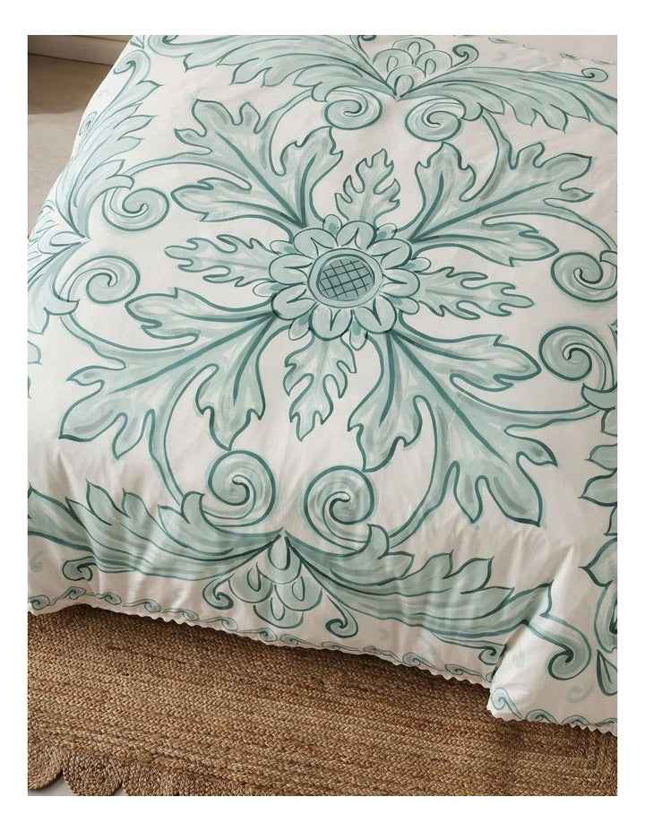 Thalia Quilt Cover Set in Blue