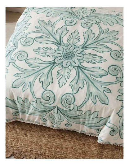 Thalia Quilt Cover Set in Blue