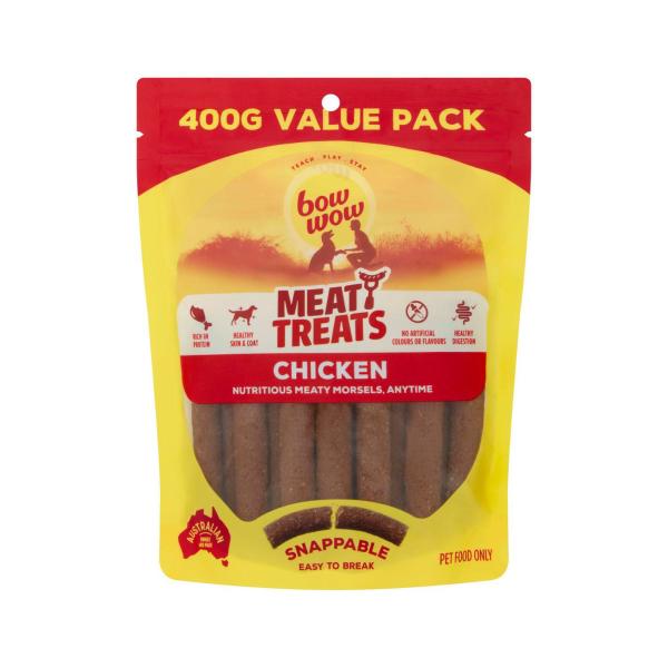 BOW WOW MEATY DOG TREATS CHICKEN 400G