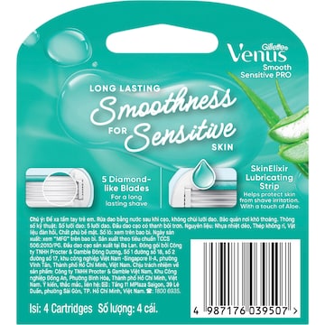 Gillette Venus Deluxe Smooth Sensitive Razor Blades 4 pack