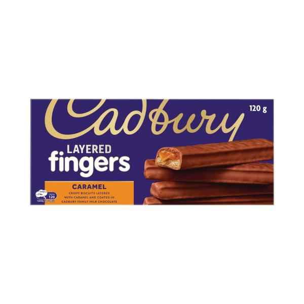 CADBURY FINGERS CARAMEL BISCUITS 120G