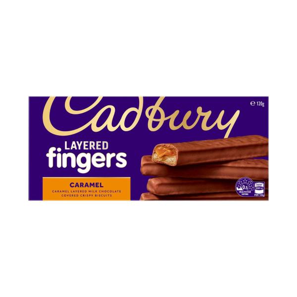 CADBURY FINGERS CARAMEL BISCUITS 120G