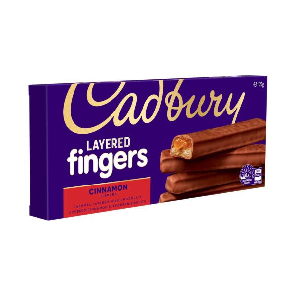 CADBURY LAYERED FINGERS CINNAMON BISCUITS 120G