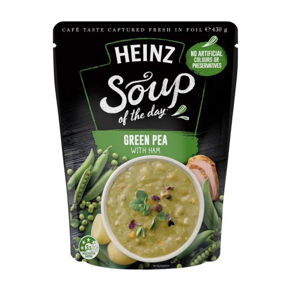 HEINZ SOUP OF THE DAY PEA AND HAM SOUP POUCH 430G