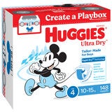 Huggies Boys' Ultra Dry Nappies Size 4 Toddler (10-15kg) 148 Nappies