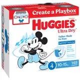 Huggies Boys' Ultra Dry Nappies Size 4 Toddler (10-15kg) 148 Nappies