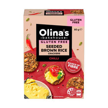 OLINA'S BROWN RICE CRACKERS CHILLI 80G