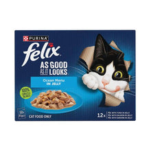 FELIX ADULT AS GOOD AS IT LOOKS OCEAN MENU IN JELLY CAT FOOD 12X85GRAM