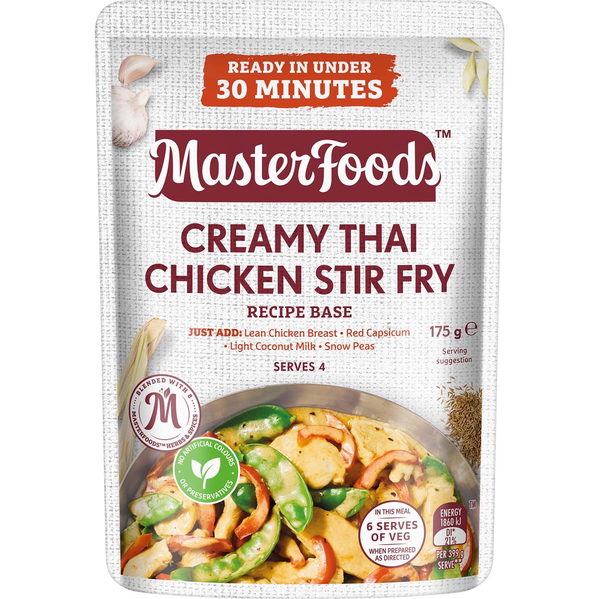 MasterFoods Stir Fry Recipe Base Creamy Thai Chicken 175g