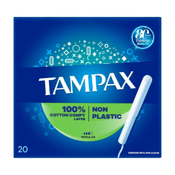 TAMPAX TAMPONS REGULAR WITH APPLICATOR 20 PACK