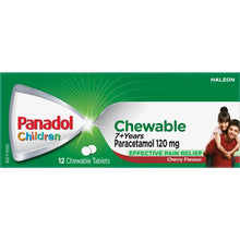 Panadol Children 7+ Years Chewable Tablet Pain Relief 12 Pack
