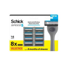 SCHICK 5  LARGE CARD REFILL BLADES 8 PACK