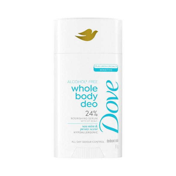 DOVE WOMEN WHOLE BODY DEODORANT STICK SEA MIST & PEONY 81G