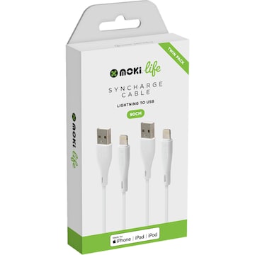 Moki Life Lightning 90cm Cables 2 pack