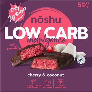 Noshu Low Carb Cherry & Coconut Indulgence Bars 5 pack