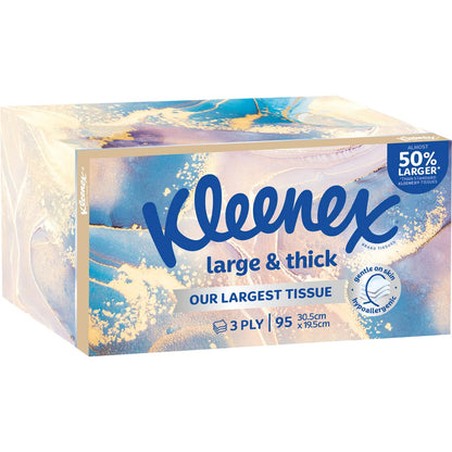 Kleenex Large & Thick 3 Ply Facial Tissues 95 Pack