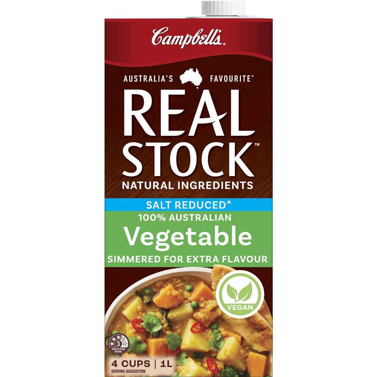 Campbell's Real Stock Vegetable Salt Reduced Liquid Stock 1l