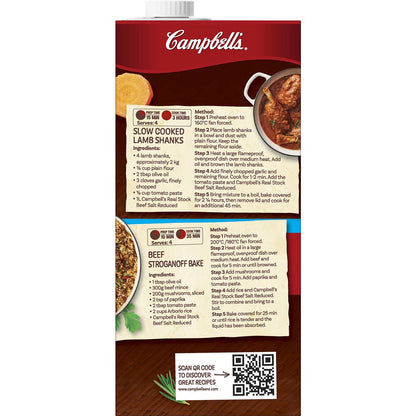 Campbell's Real Stock Beef Salt Reduced Liquid Stock 1l