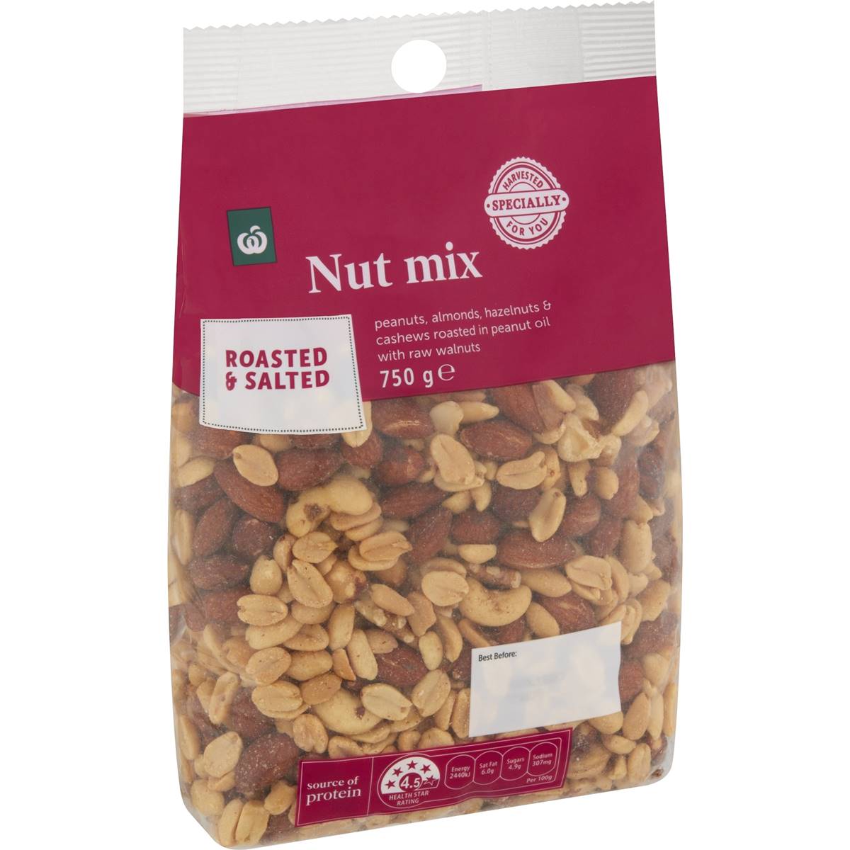 Woolworths Mixed Nuts Roasted & Salted 750g Pack