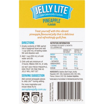 Aeroplane Jelly Lite Crystals Pineapple 9g x 2 pack
