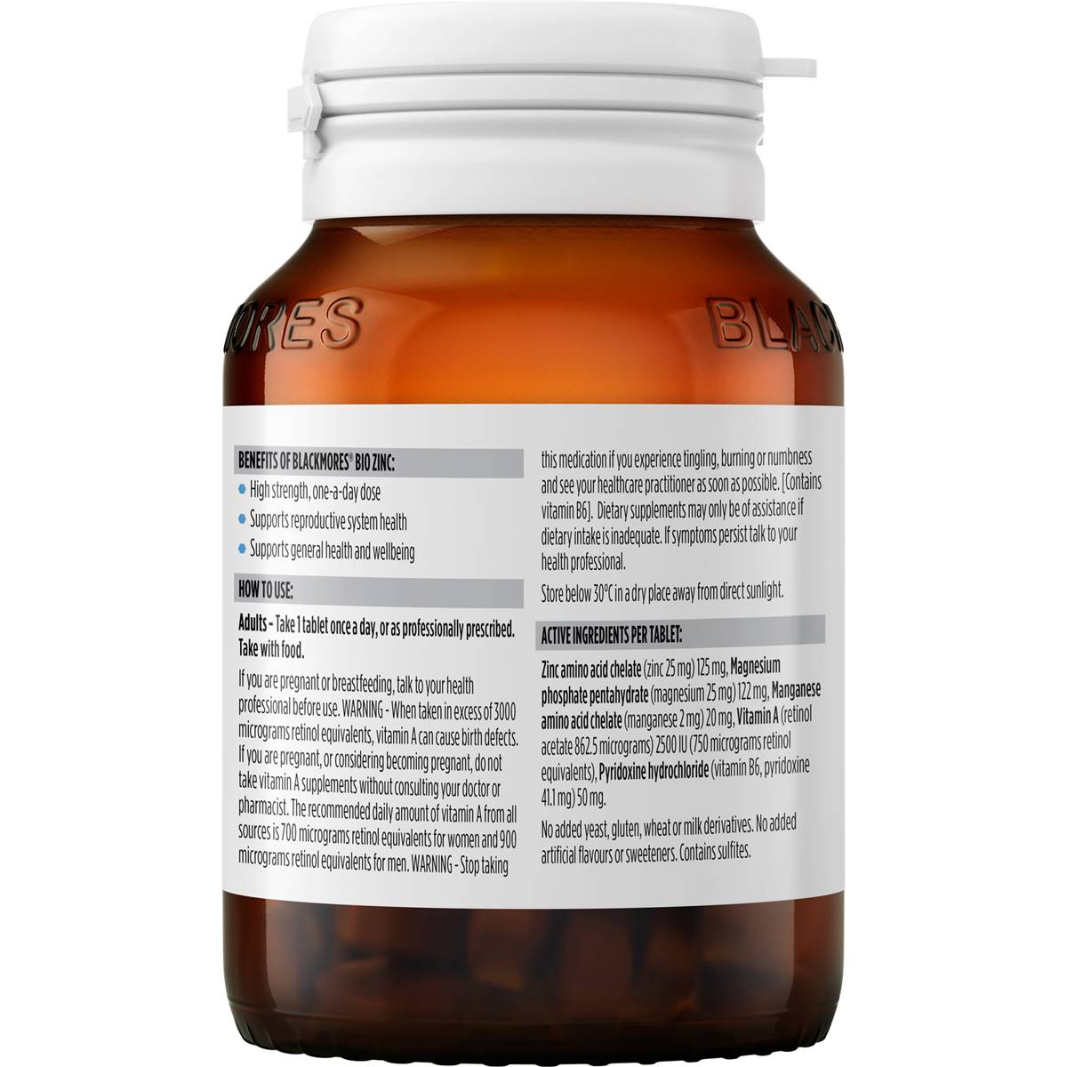 Blackmores Bio Zinc Tablets 168 Pack