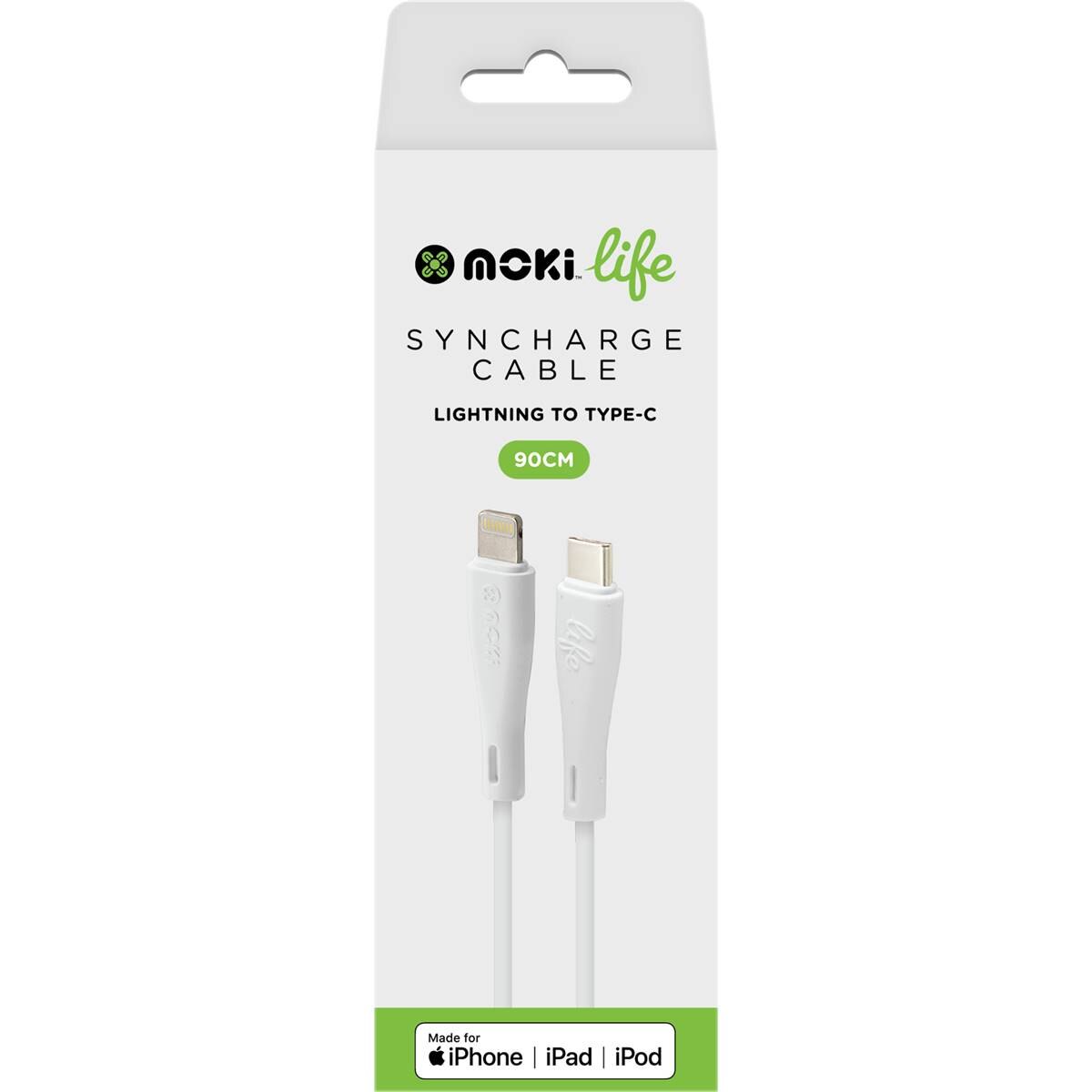 Moki Life Lightning Typec 90cm Cable Each