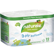 Naturale 100% Recycled Toilet Tissue 3 Ply 180 Sheets 12 Pack