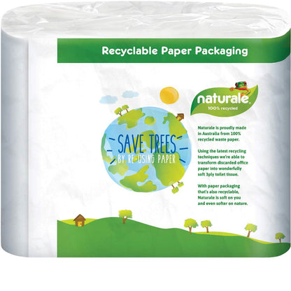 Naturale 100% Recycled Toilet Tissue 3 Ply 180 Sheets 12 Pack