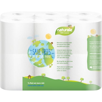 Naturale 100% Recycled 3 Ply Toilet Tissue 12 pack