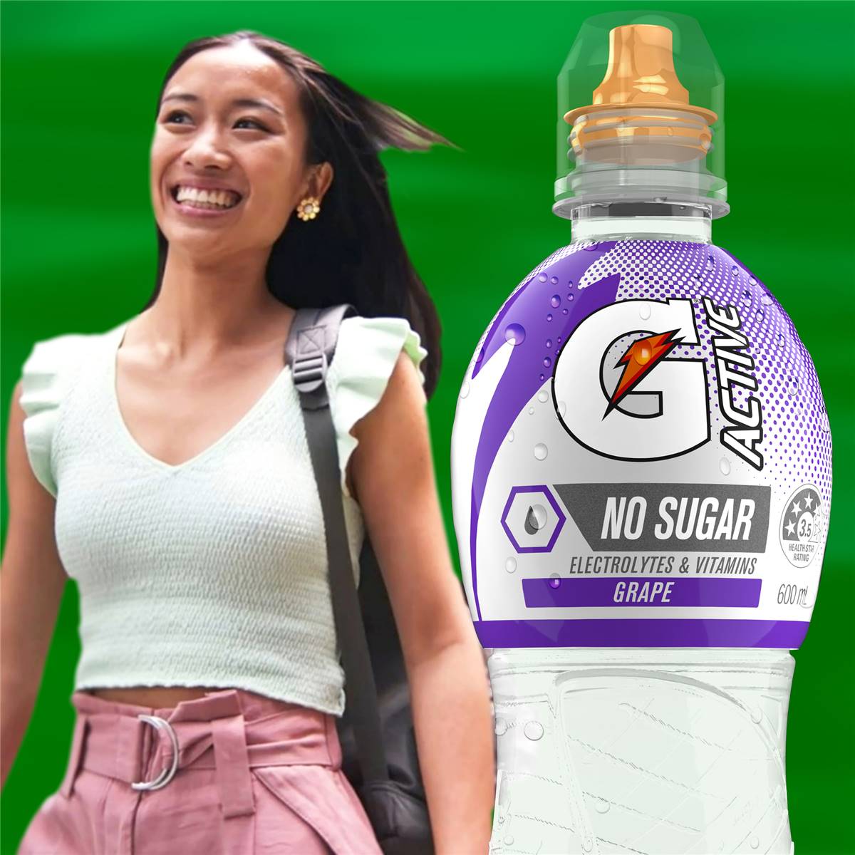 Gatorade G Active Sports Drinks Grape Water Electrolytes & Vitamins 600ml