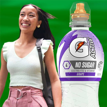 Gatorade G Active Sports Drinks Grape Water Electrolytes & Vitamins 600ml