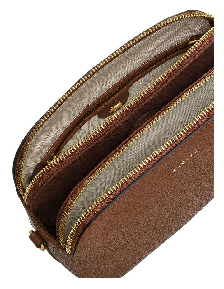 Dukes Place Medium Ziptop Crossbody Bag in Brown