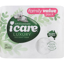 Icare 100% Recycled Toilet Tissue 3 Ply 180 Sheets 24 Pack