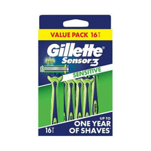 GILLETTE SENSOR3 SENSITIVE MALE DISPOSABLE RAZOR 16 PACK