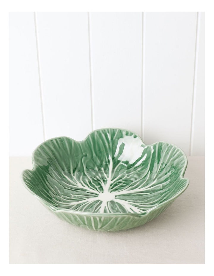 Cabbage Serving Bowl in Green