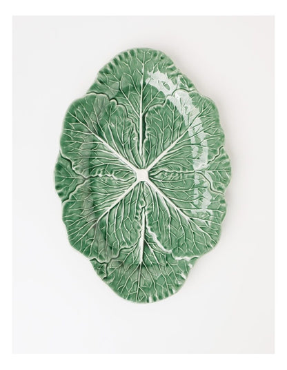 Oval Serving Platter - Green Ceramic