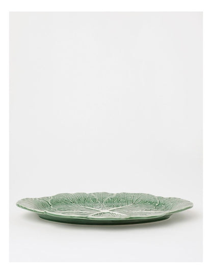 Oval Serving Platter - Green Ceramic