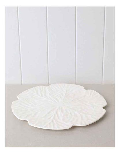 Cabbage Charger Plate in White