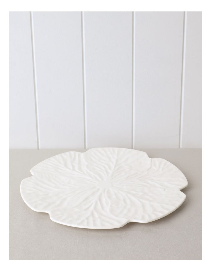 Cabbage Charger Plate in White