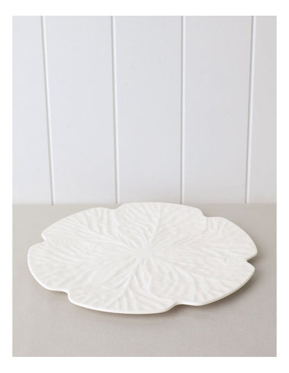 Cabbage Charger Plate in White