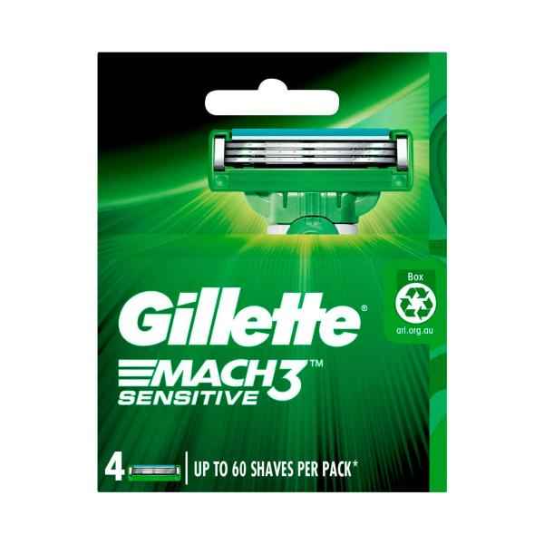 GILLETTE MACH3 SENSITIVE RAZOR BLADE REFILLS 4 PACK