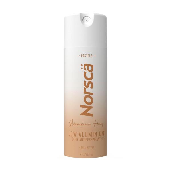 NORSCA PASTELS LOW ALUMINIUM 24HR AERO 155ML - HONEY MACADAMIA