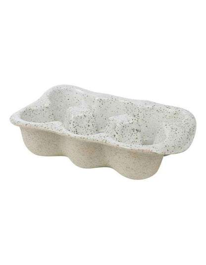 Natural Home Egg Crate 6 Cup 17.5x11.5x4.5cm in White Speckle