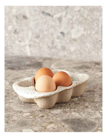 Natural Home Egg Crate 6 Cup 17.5x11.5x4.5cm in White Speckle