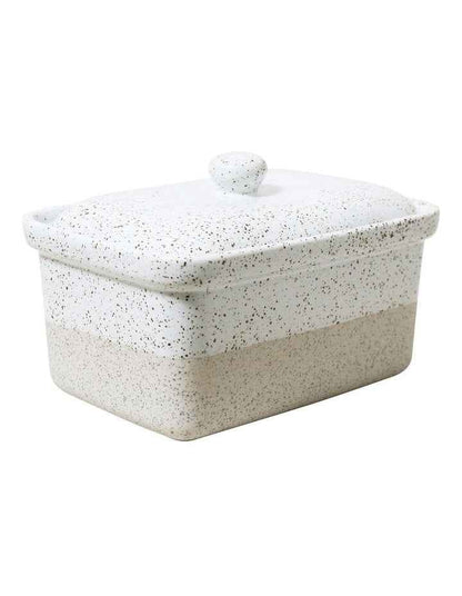 Natural Home Butter Box 16x11x10.5cm in White Speckle