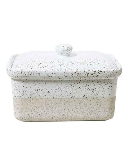 Natural Home Butter Box 16x11x10.5cm in White Speckle